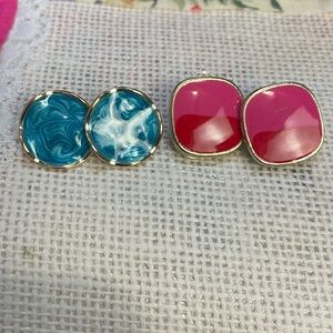 2 set resin stud earrings